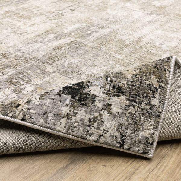 Oriental Weavers Nebulous Indoor Area Rug - Soft Polyester, Modern Abstract Design, Multi-level Texture, Neutral Shades Beige,Grey Polyester N002x9100153st