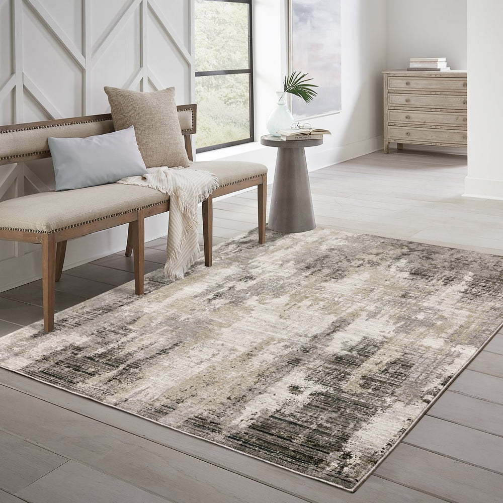 Oriental Weavers Nebulous Indoor Area Rug - Soft Polyester Yarn, Modern Abstract Design, Perfect For Any Space Grey,Beige Polyester N4151n100153st