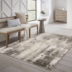 Oriental Weavers Nebulous Indoor Area Rug - Soft Polyester Yarn, Modern Abstract Design, Perfect For Any Space Grey,Beige Polyester N4151n100153st