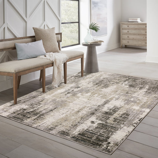 Oriental Weavers Nebulous Indoor Area Rug - Soft Polyester Yarn, Modern Abstract Design, Perfect For Any Space Grey,Beige Polyester N4151n100153st