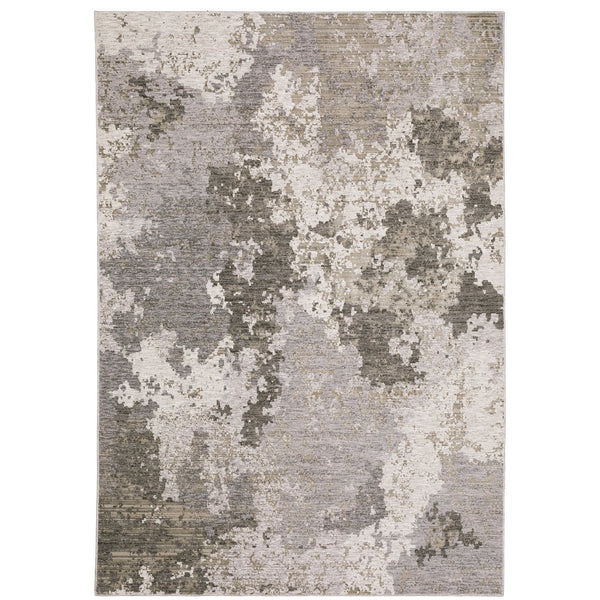 Oriental Weavers Nebulous Indoor Area Rug - Luxuriously Soft Polyester With Modern Abstract Design & Textured Patterns Grey,Ivory Polyester N5091e100153st