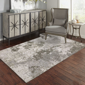 Oriental Weavers Nebulous Indoor Area Rug - Luxuriously Soft Polyester With Modern Abstract Design & Textured Patterns Grey,Ivory Polyester N5091e100153st