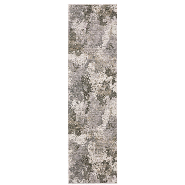 Oriental Weavers Nebulous Indoor Area Rug - Luxuriously Soft Polyester With Modern Abstract Design & Textured Patterns Grey,Ivory Polyester N5091e068235st