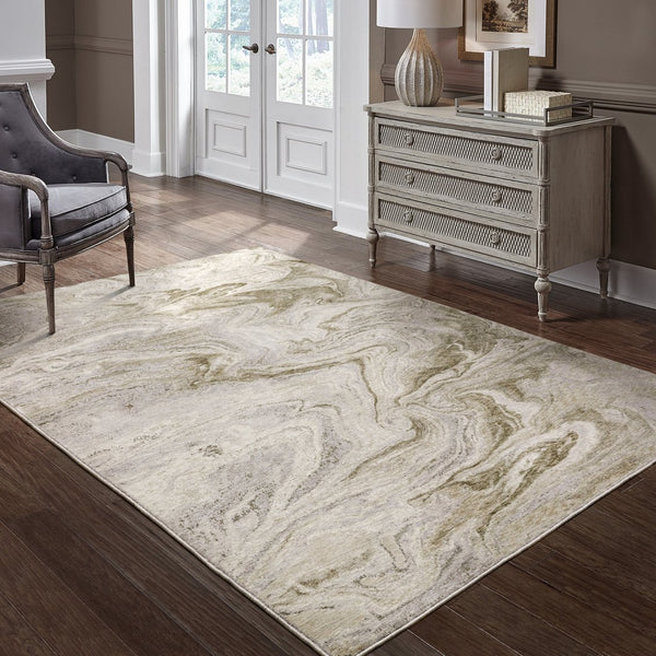 Oriental Weavers Nebulous Elegant Indoor Area Rug - Soft Polyester, Modern Abstract Design, Neutral Tones For Any Space Ivory,Tan Polyester N530e9100153st