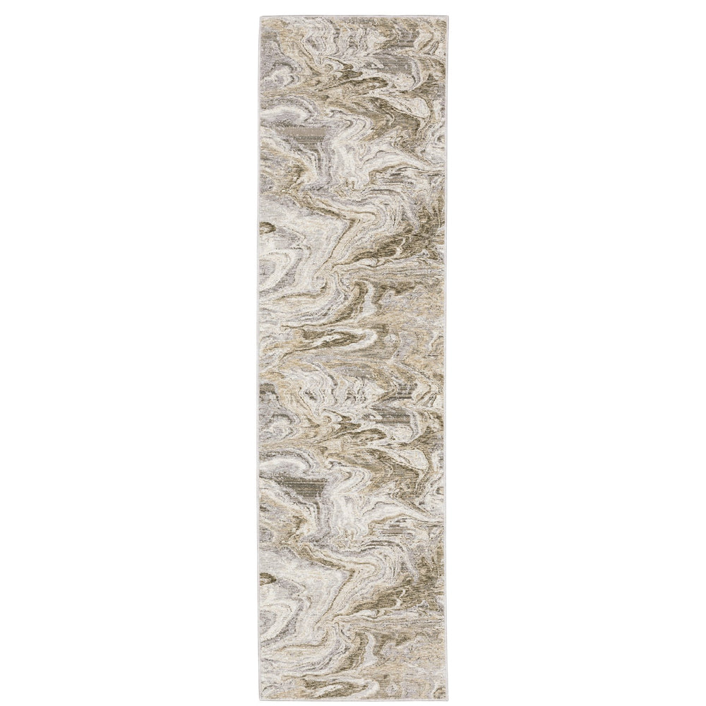 Oriental Weavers Nebulous Elegant Indoor Area Rug - Soft Polyester, Modern Abstract Design, Neutral Tones For Any Space Ivory,Tan Polyester N530e9068235st