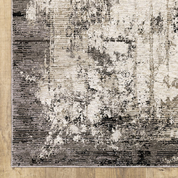 Oriental Weavers Nebulous Soft Polyester Indoor Area Rug – Modern Abstract Design In Beautiful Neutral Shades Grey,Ivory Polyester N7151e100153st