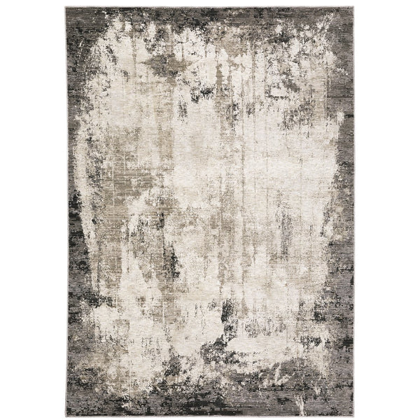 Oriental Weavers Nebulous Soft Polyester Indoor Area Rug – Modern Abstract Design In Beautiful Neutral Shades Grey,Ivory Polyester N7151e100153st