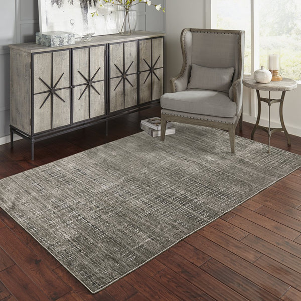 Oriental Weavers Nebulous Indoor Area Rug - Soft Polyester Yarn, Modern Abstract Design In Neutral Shades And Textures Charcoal,Grey Polyester N751d9100153st