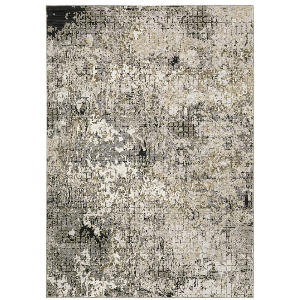 Oriental Weavers Nebulous Soft Polyester Area Rug – Modern Abstract Design With Textured Patterns In Neutral Shades Grey,Ivory Polyester N091d9100153st