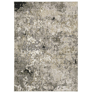 Oriental Weavers Nebulous Soft Polyester Area Rug – Modern Abstract Design With Textured Patterns In Neutral Shades Grey,Ivory Polyester N091d9100153st