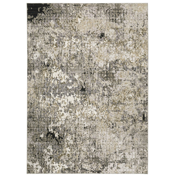 Oriental Weavers Nebulous Soft Polyester Area Rug – Modern Abstract Design With Textured Patterns In Neutral Shades Grey,Ivory Polyester N091d9100153st