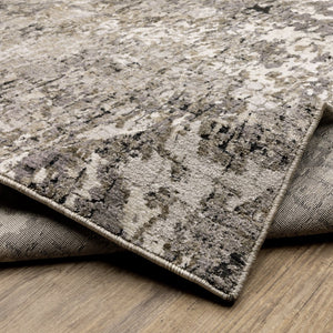 Oriental Weavers Nebulous Soft Polyester Area Rug – Modern Abstract Design With Textured Patterns In Neutral Shades Grey,Ivory Polyester N091d9068235st