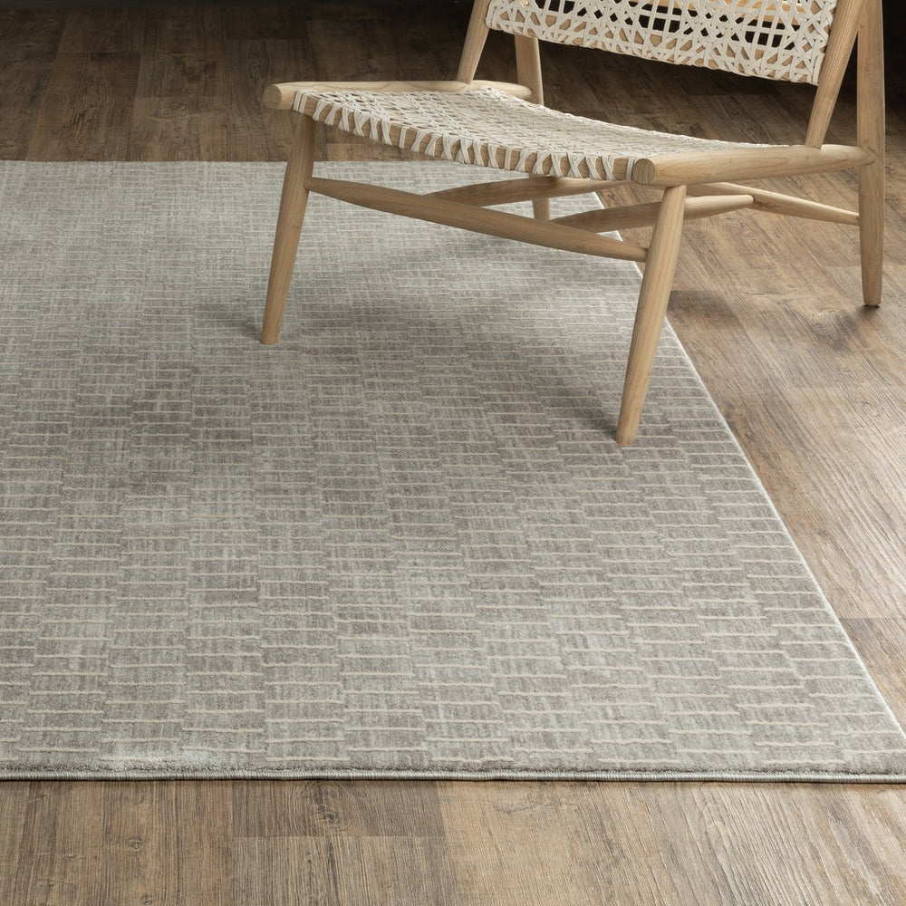 Oriental Weavers Oliver Modern Grey Beige Runner Rug 2'3" X 7'6" — Soft High-Low Polyester Pile, Geometric Basketweave Appeal OOLV01068230ST