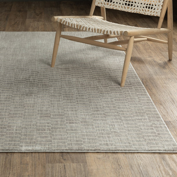 Oriental Weavers Oliver High-Low Geometric Area Rug In Grey Beige — Soft Polyester, Machine-Woven, Modern Charm 59.84'' L x 39.37'' W OOLV01100152ST