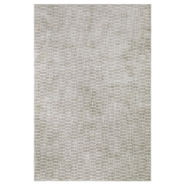 Oriental Weavers Oliver Modern Grey Beige Runner Rug 2'3" X 7'6" — Soft High-Low Polyester Pile, Geometric Basketweave Appeal OOLV01068230ST