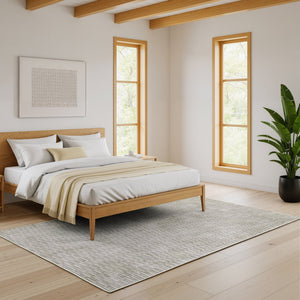 Oriental Weavers Oliver High-Low Geometric Area Rug In Grey Beige — Soft Polyester, Machine-Woven, Modern Charm 59.84'' L x 39.37'' W OOLV01100152ST