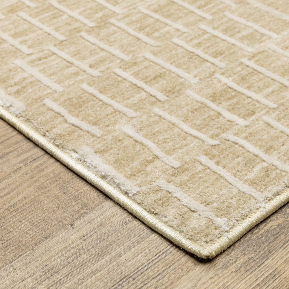 Oriental Weavers Oliver Neutral Gold Beige Runner Rug 2'3"X7'6" — High‑Low Pile, Basketweave Texture For Coastal/Minimal Rooms OOLV02068230ST