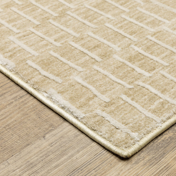 Oriental Weavers Oliver Neutral Gold Beige Runner Rug 2'3"X7'6" — High‑Low Pile, Basketweave Texture For Coastal/Minimal Rooms OOLV02068230ST
