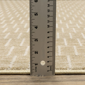 Oriental Weavers Oliver Neutral Gold Beige Runner Rug 2'3"X7'6" — High‑Low Pile, Basketweave Texture For Coastal/Minimal Rooms OOLV02068230ST