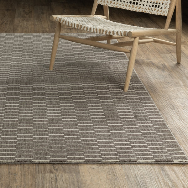Oriental Weavers Oliver High-Low Woven Runner Rug Charcoal & Beige 2'3"X7'6" — Geometric Basketweave Texture, Durable Polyester OOLV03068230ST