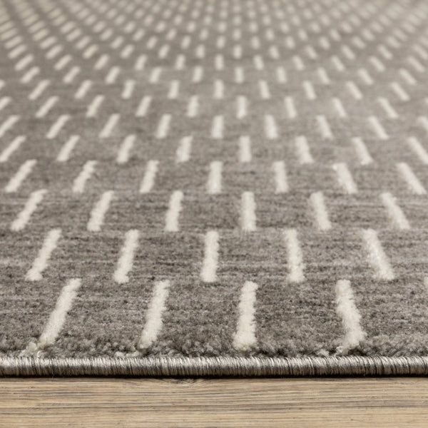 Oriental Weavers Oliver High-Low Woven Runner Rug Charcoal & Beige 2'3"X7'6" — Geometric Basketweave Texture, Durable Polyester OOLV03068230ST