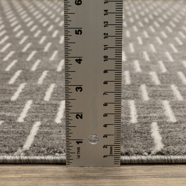 Oriental Weavers Oliver Modern Charcoal & Beige Geometric Area Rug With High-Low Texture For Cozy Contemporary Spaces 90.55'' L x 62.99'' W OOLV03160230ST