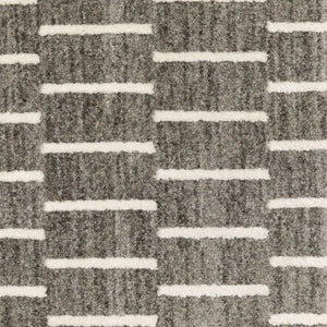 Oriental Weavers Oliver High-Low Woven Runner Rug Charcoal & Beige 2'3"X7'6" — Geometric Basketweave Texture, Durable Polyester OOLV03068230ST