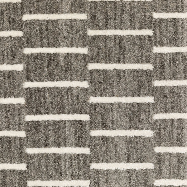 Oriental Weavers Oliver High-Low Woven Runner Rug Charcoal & Beige 2'3"X7'6" — Geometric Basketweave Texture, Durable Polyester OOLV03068230ST