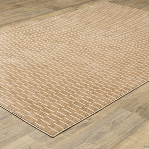 Oriental Weavers Oliver Plush High-Low Geometric Area Rug In Rust And Beige — Machine-Woven, Soft Polyester Texture 153.54'' L x 118.11'' W OOLV04300390ST