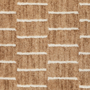 Oriental Weavers Oliver Plush Rust & Beige Geometric Runner Rug 2'3"X7'6" — High‑Low Polyester Pile, Durable Style OOLV04068230ST