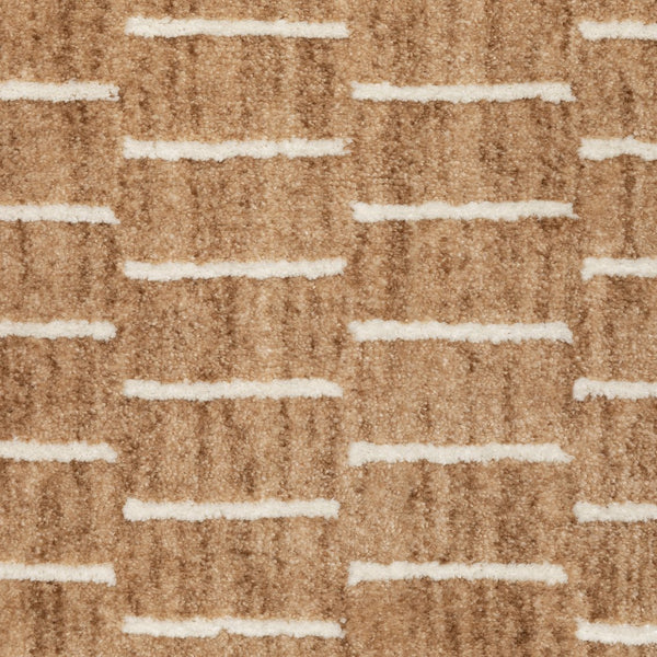Oriental Weavers Oliver Plush Rust & Beige Geometric Runner Rug 2'3"X7'6" — High‑Low Polyester Pile, Durable Style OOLV04068230ST