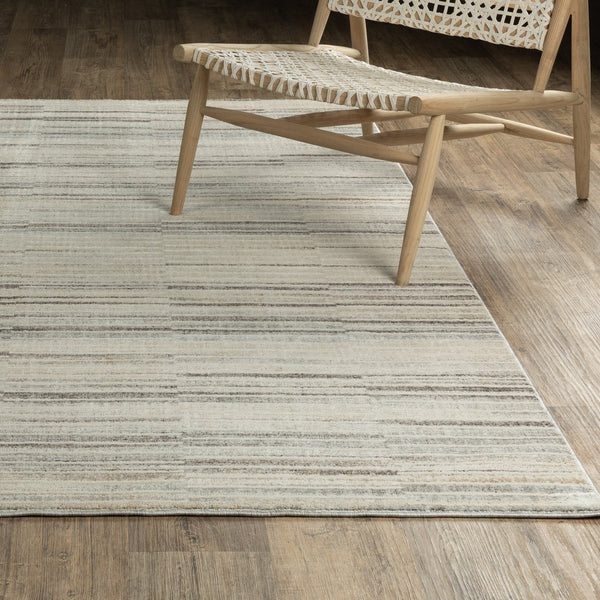 Oriental Weavers Oliver Plush Geometric Area Rug In Grey-Beige — High-Low Texture, Durable Polyester Pile For Rooms 153.54'' L x 118.11'' W OOLV05300390ST
