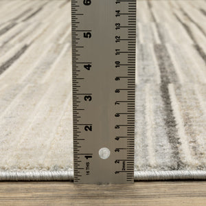 Oriental Weavers Oliver Plush Geometric Area Rug In Grey-Beige — High-Low Texture, Durable Polyester Pile For Rooms 153.54'' L x 118.11'' W OOLV05300390ST