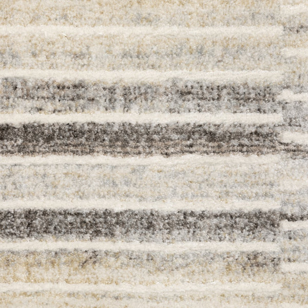 Oriental Weavers Oliver Plush Geometric Area Rug In Grey-Beige — High-Low Texture, Durable Polyester Pile For Rooms 153.54'' L x 118.11'' W OOLV05300390ST