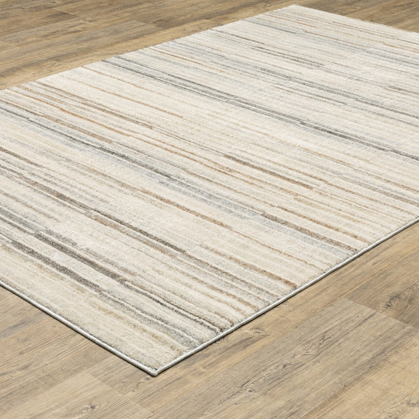 Oriental Weavers Oliver Painterly Striped Area Rug In Grey Rust Tones For Living Rooms, Low-Pile Soft Polyester Comfort 59.84'' L x 39.37'' W OOLV06100152ST