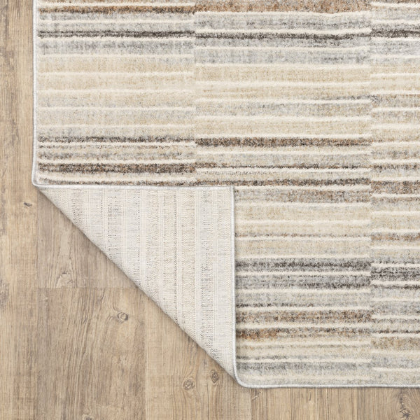 Oriental Weavers Oliver Painterly Striped Area Rug In Grey Rust Tones For Living Rooms, Low-Pile Soft Polyester Comfort 59.84'' L x 39.37'' W OOLV06100152ST
