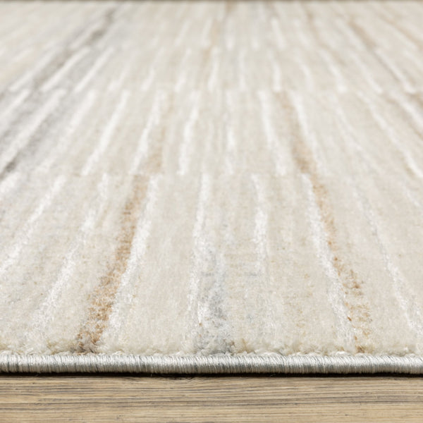 Oriental Weavers Oliver Painterly Striped Area Rug In Grey Rust Tones For Living Rooms, Low-Pile Soft Polyester Comfort 59.84'' L x 39.37'' W OOLV06100152ST