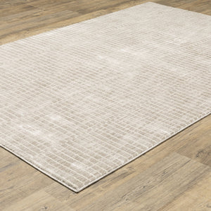 Oriental Weavers Oliver Soft-Toned Geometric Area Rug — Plush High-Low Texture In Beige & Tan For Modern Homes 129.92'' L x 94.49'' W OOLV07240330ST