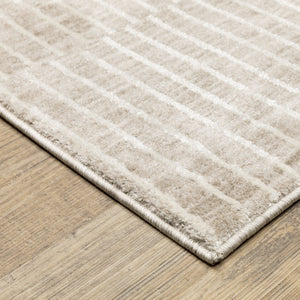 Oriental Weavers Oliver Soft Beige/Tan Runner Rug 2'3"X7'6" — Plush Machine-Woven Polyester, Distressed Grid Texture, Neutral Geometric Style For Hallway OOLV07068230ST