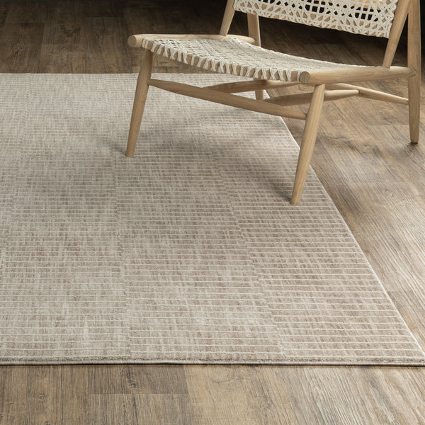 Oriental Weavers Oliver Soft Beige/Tan Runner Rug 2'3"X7'6" — Plush Machine-Woven Polyester, Distressed Grid Texture, Neutral Geometric Style For Hallway OOLV07068230ST