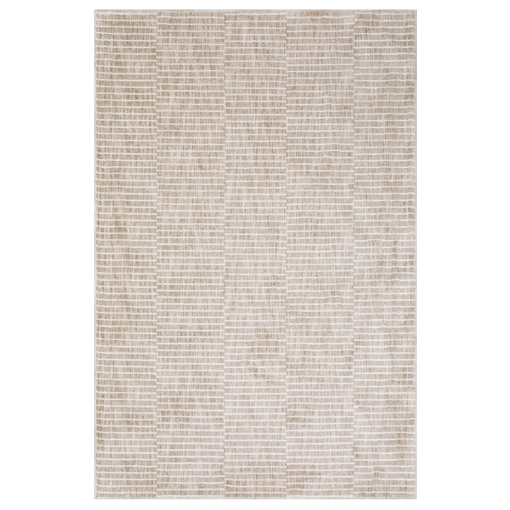 Oriental Weavers Oliver Soft Beige/Tan Runner Rug 2'3"X7'6" — Plush Machine-Woven Polyester, Distressed Grid Texture, Neutral Geometric Style For Hallway OOLV07068230ST