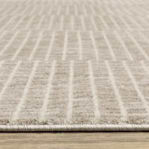 Oriental Weavers Oliver Soft Beige/Tan Runner Rug 2'3"X7'6" — Plush Machine-Woven Polyester, Distressed Grid Texture, Neutral Geometric Style For Hallway OOLV07068230ST