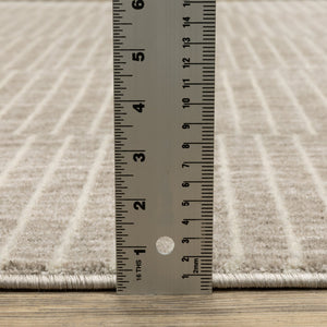 Oriental Weavers Oliver Soft-Toned Geometric Area Rug — Plush High-Low Texture In Beige & Tan For Modern Homes 129.92'' L x 94.49'' W OOLV07240330ST