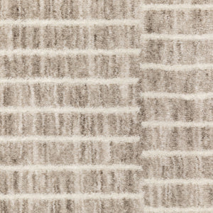 Oriental Weavers Oliver Soft Beige/Tan Runner Rug 2'3"X7'6" — Plush Machine-Woven Polyester, Distressed Grid Texture, Neutral Geometric Style For Hallway OOLV07068230ST