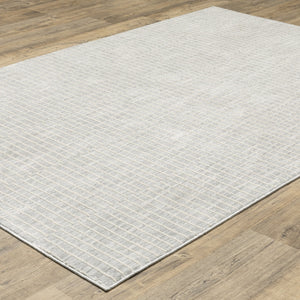 Oriental Weavers Oliver Plush Grey Beige Area Rug With Subtle Abstract Stripes, High-Low Texture For Modern Cozy Homes 59.84'' L x 39.37'' W OOLV08100152ST