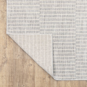 Oriental Weavers Oliver Plush Grey Beige Area Rug With Subtle Abstract Stripes, High-Low Texture For Modern Cozy Homes 59.84'' L x 39.37'' W OOLV08100152ST