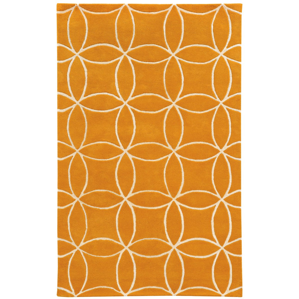 Oriental Weavers Optic Handcrafted Wool Indoor Area Rug - Stunning Geometric Patterns For Elegant Home Décor Yellow,Ivory Wool O41105305396st