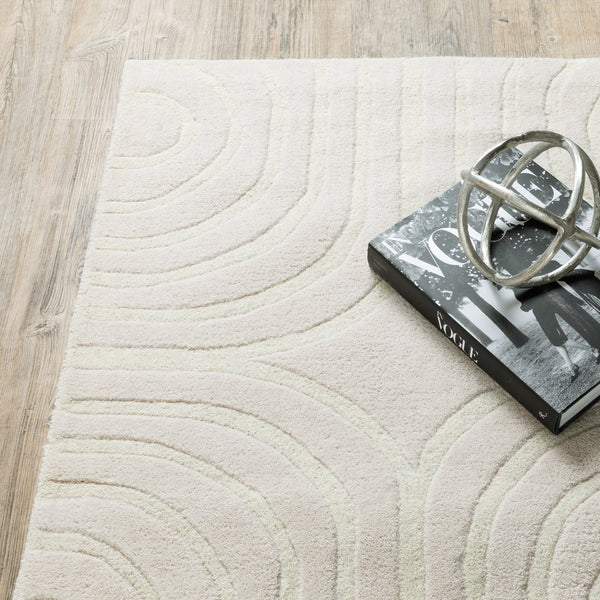 Oriental Weavers Optic Handcrafted Wool Indoor Area Rug With Stunning Geometric Patterns For Elegant Home Décor Pink,Ivory Wool O41108305396st