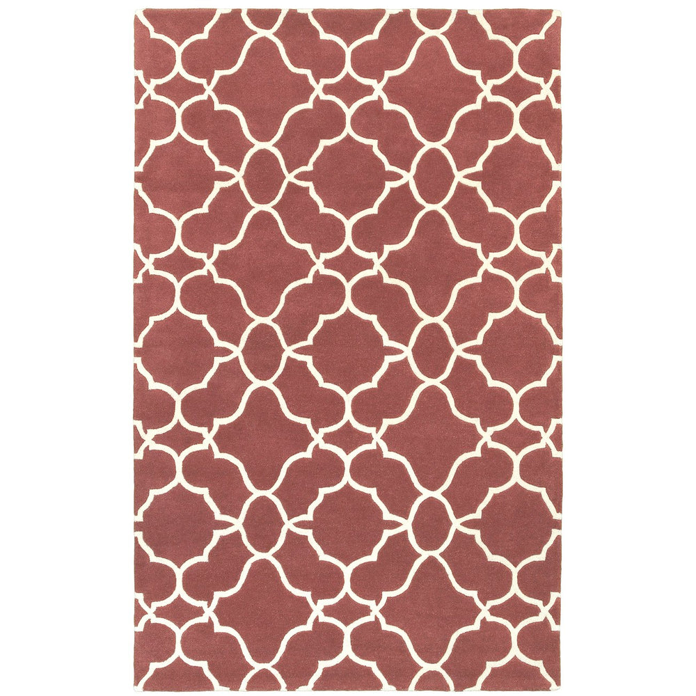 Oriental Weavers Optic Handcrafted Wool Indoor Area Rug With Geometric Patterns For Elegant Home Décor And Comfort Rust,Ivory Wool O41109305396st