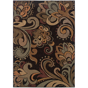Oriental Weavers Palermo Indoor Area Rug - Luxuriously Soft Space-dyed Nylon With Warm Neutral Tones And Texture Black,Green Nylon P2848c300390st